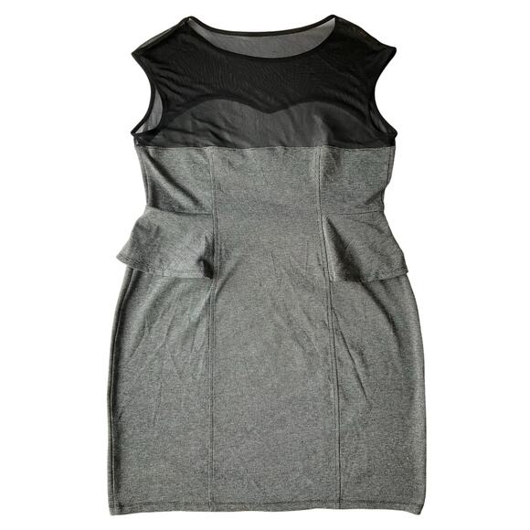 En Focus Petite Women Dress size 12P Sleeveless Sheer Top Peplum KneeLength Gray - Picture 10 of 10